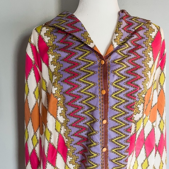 Pell & Co Women’s Silk Blend Button Down Tunic Blouse - Picture 2 of 7